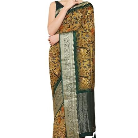Soch Women Green Silk Floral Saree
